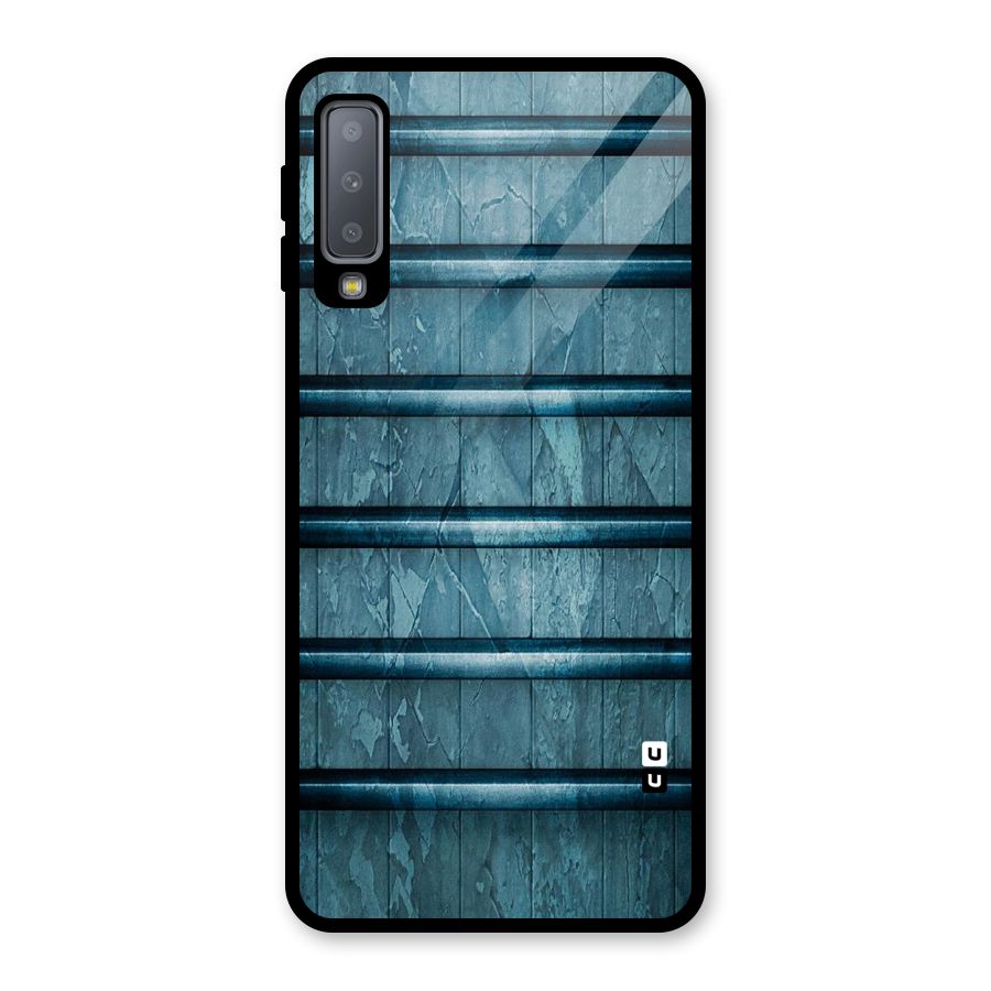 Rustic Blue Shelf Glass Back Case for Galaxy A7 (2018)