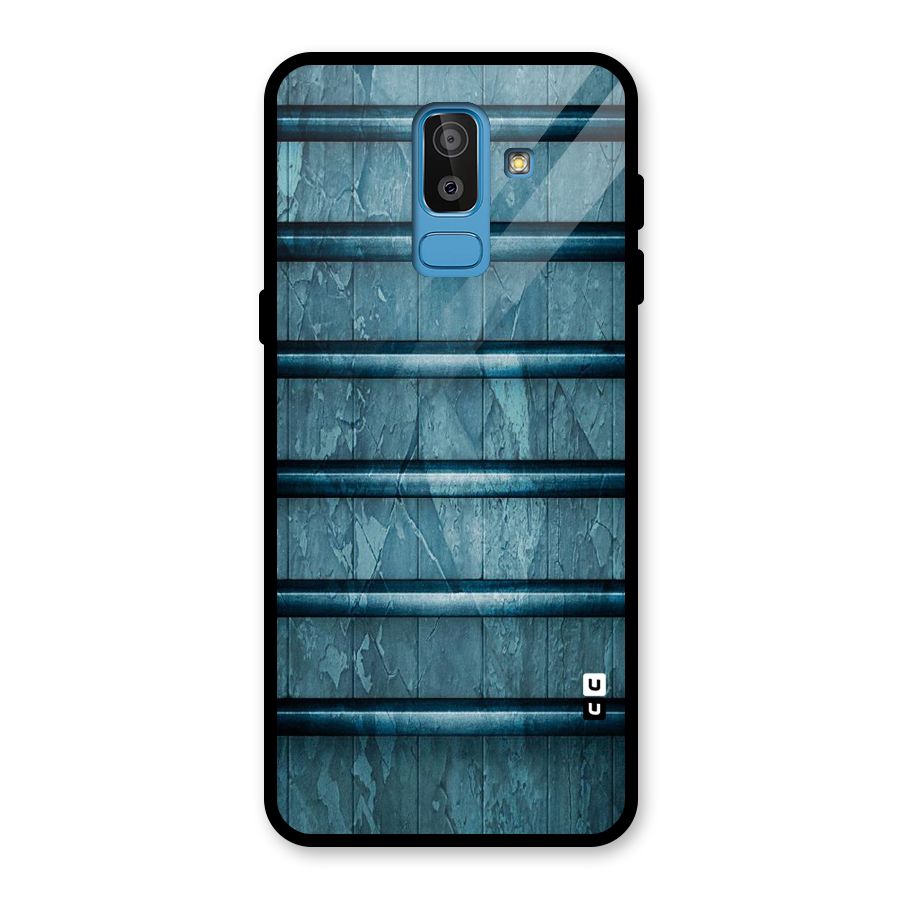 Rustic Blue Shelf Glass Back Case for Galaxy J8
