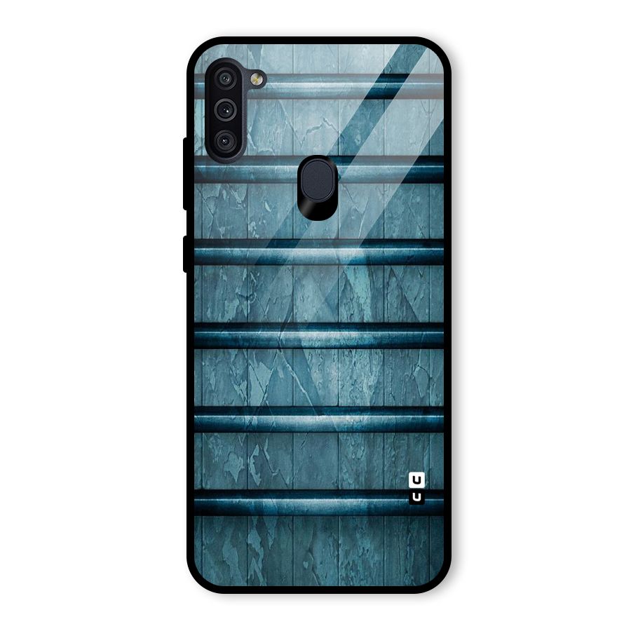 Rustic Blue Shelf Glass Back Case for Galaxy M11