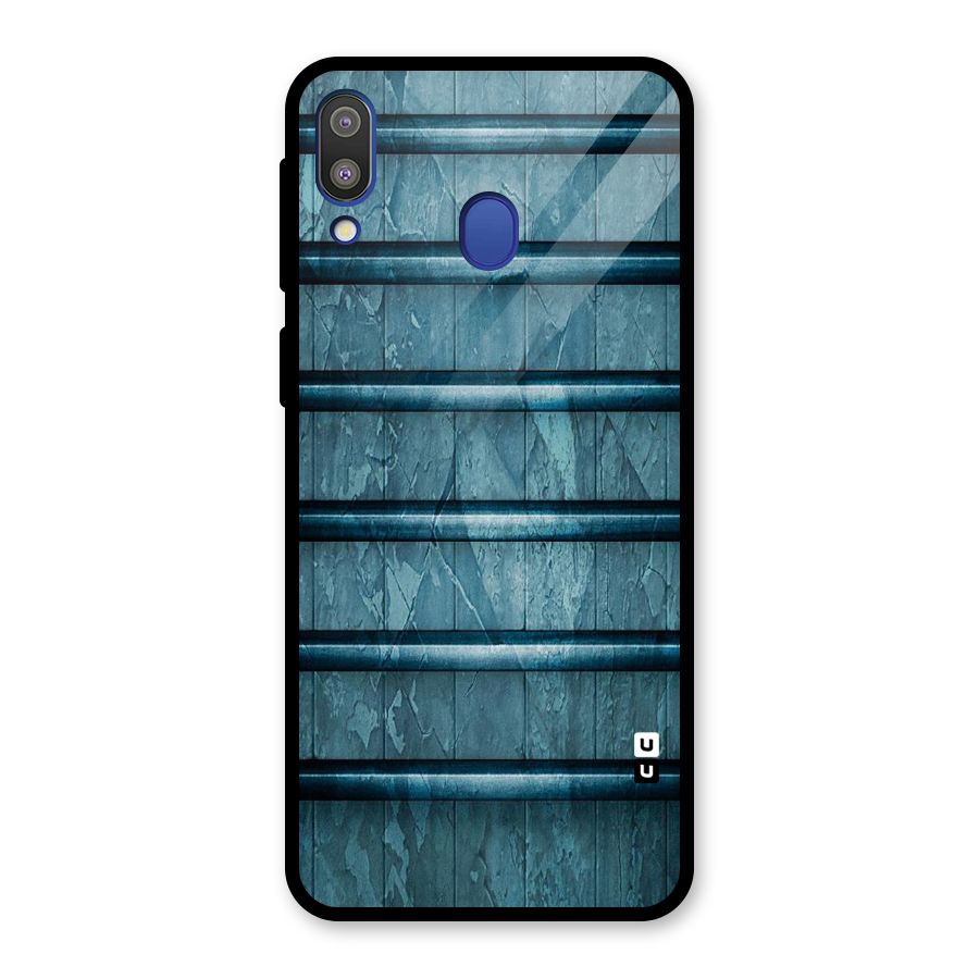 Rustic Blue Shelf Glass Back Case for Galaxy M20