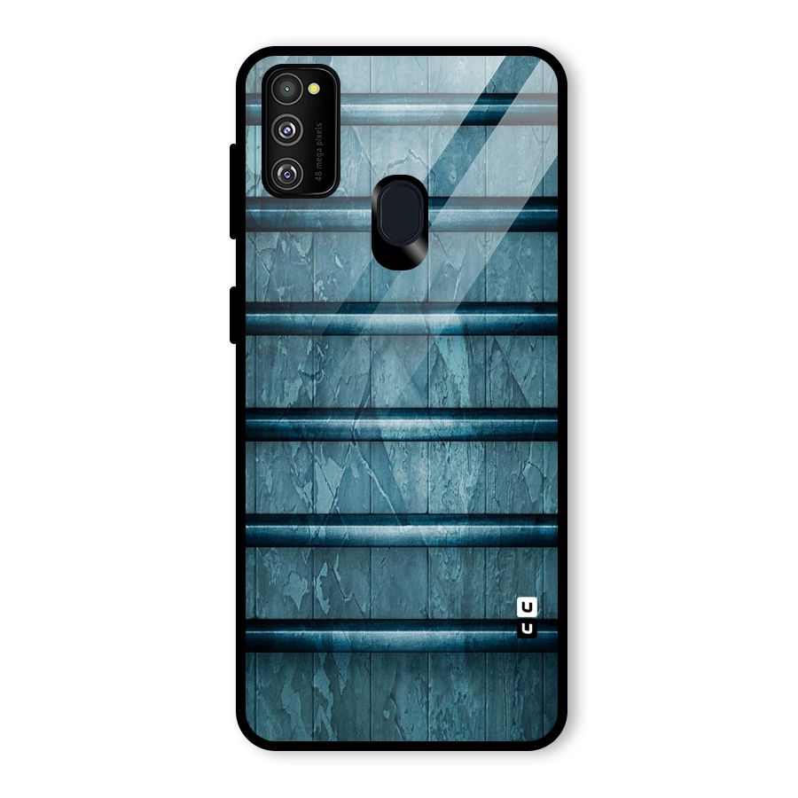 Rustic Blue Shelf Glass Back Case for Galaxy M30s