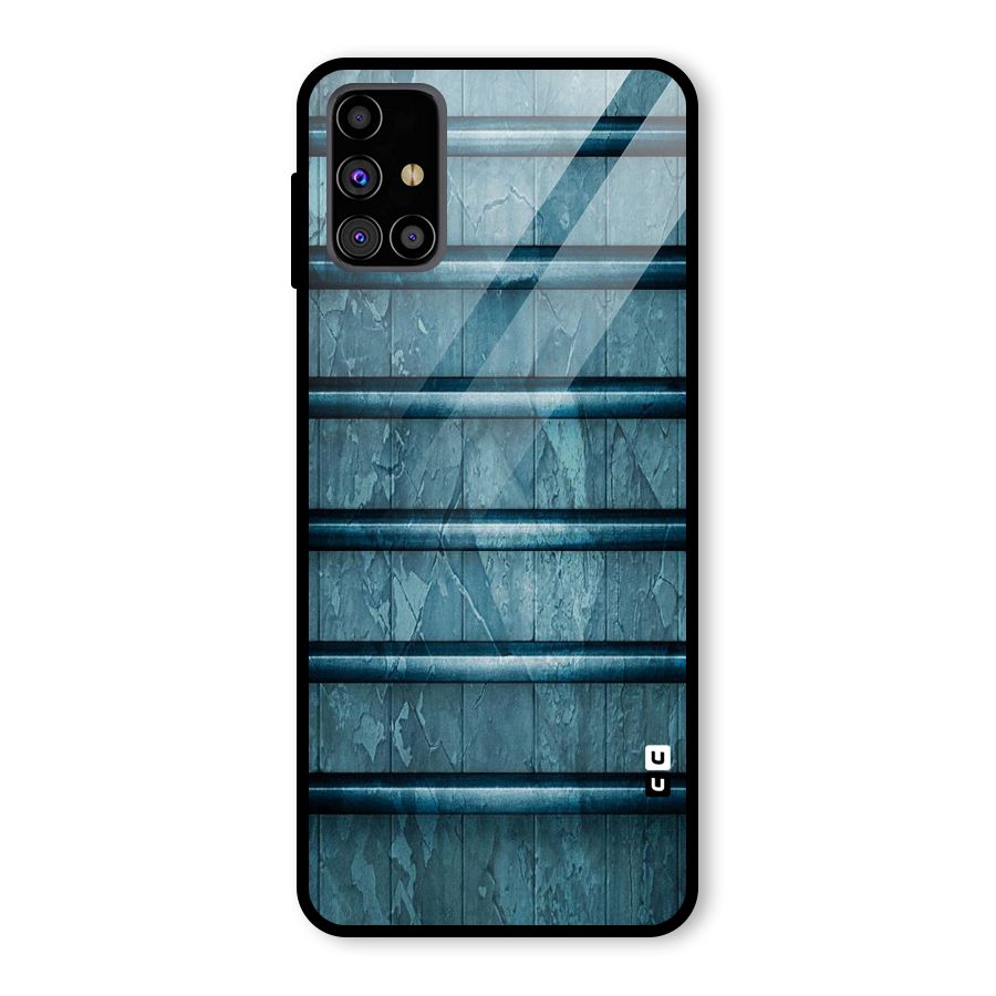 Rustic Blue Shelf Glass Back Case for Galaxy M31s
