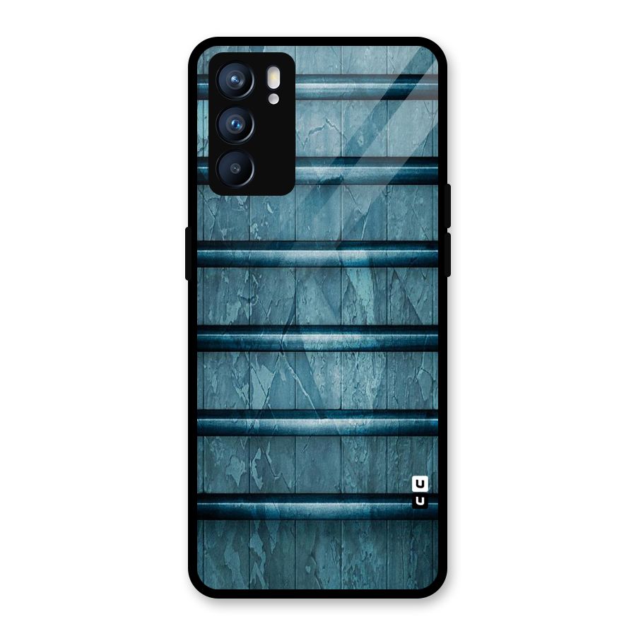 Rustic Blue Shelf Glass Back Case for Oppo Reno6 5G