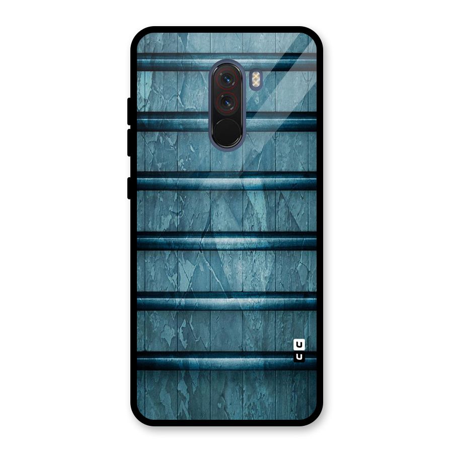 Rustic Blue Shelf Glass Back Case for Poco F1