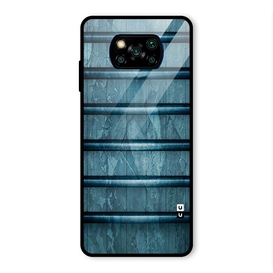 Rustic Blue Shelf Glass Back Case for Poco X3 Pro