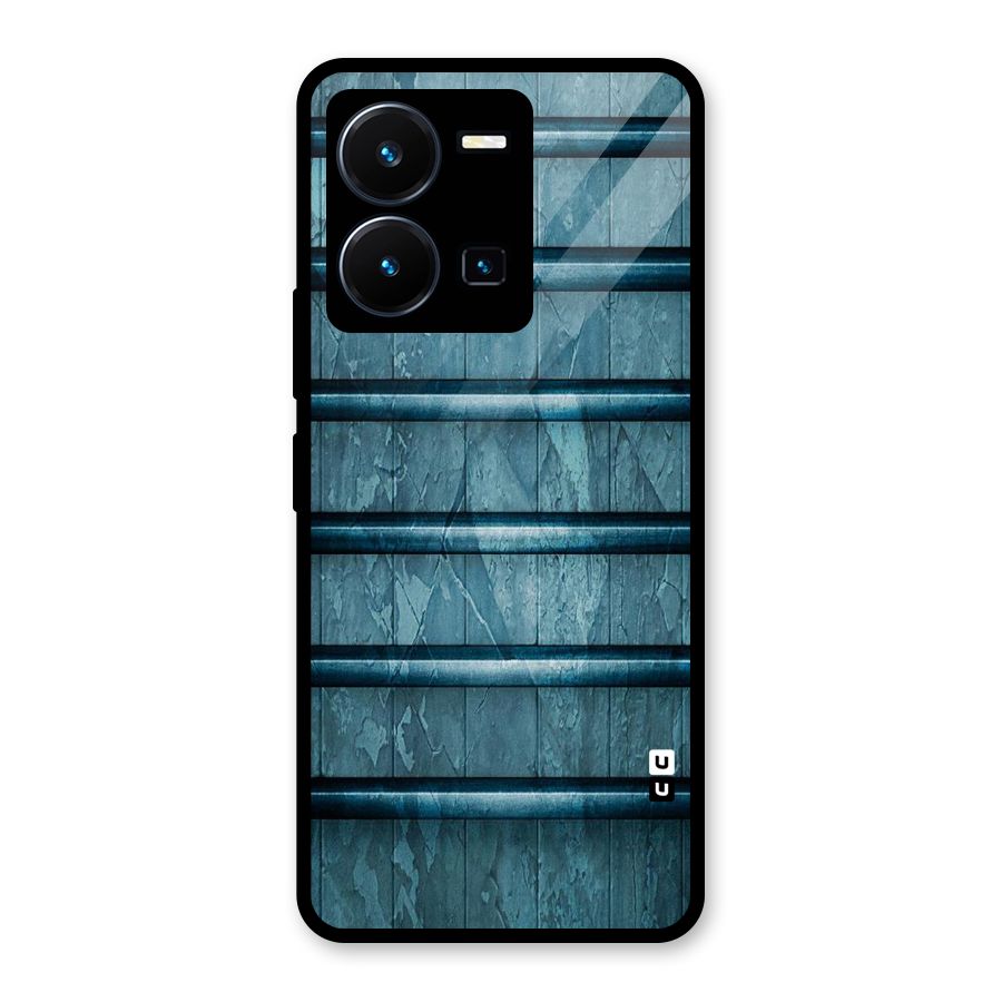 Rustic Blue Shelf Glass Back Case for Vivo Y35