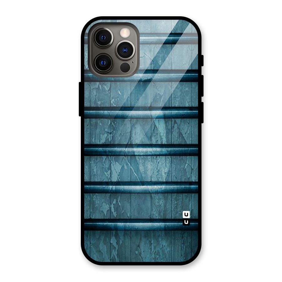 Rustic Blue Shelf Glass Back Case for iPhone 12 Pro