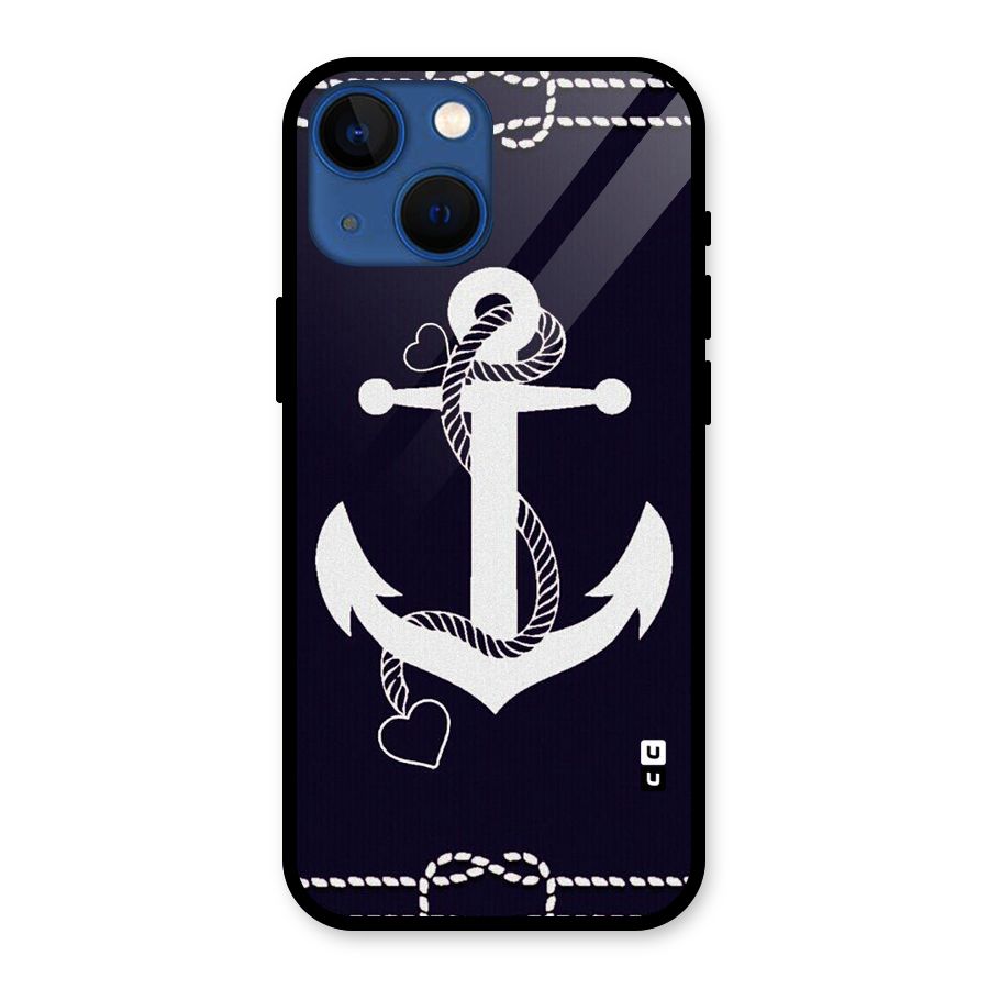 Sail Anchor Glass Back Case for iPhone 13 Mini
