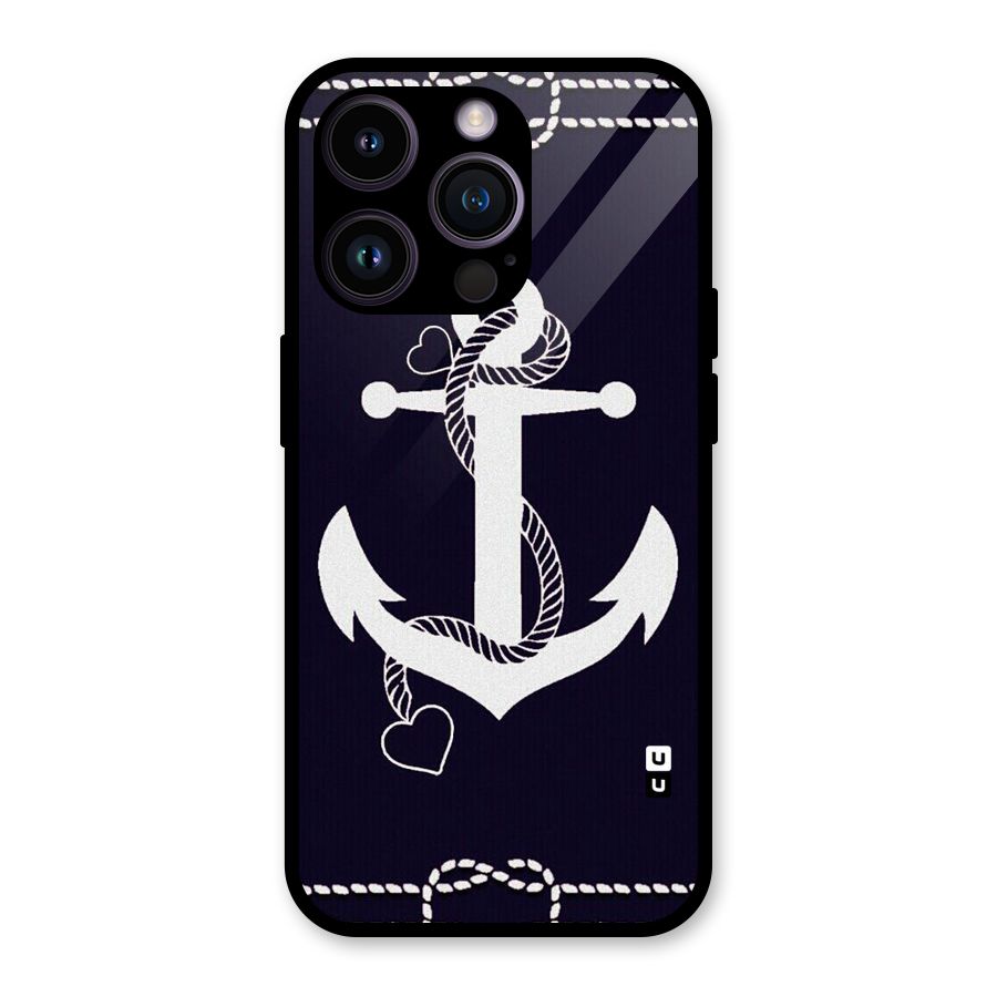 Sail Anchor Glass Back Case for iPhone 14 Pro