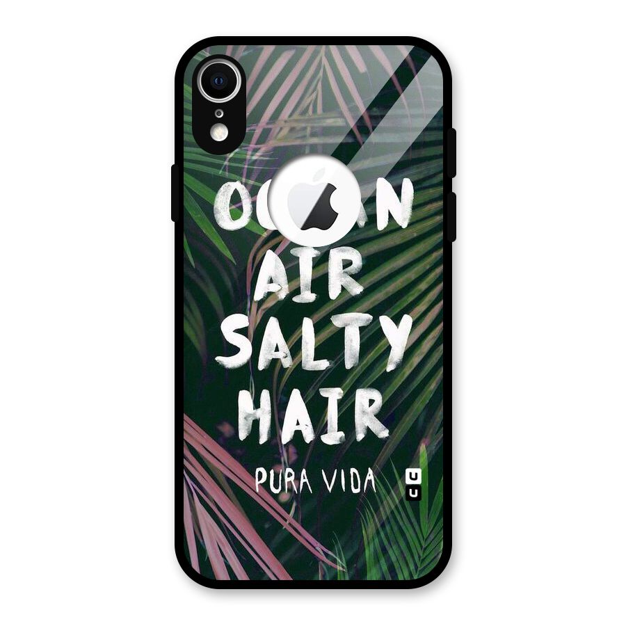 Salty Hair Glass Back Case for iPhone XR Logo Cut