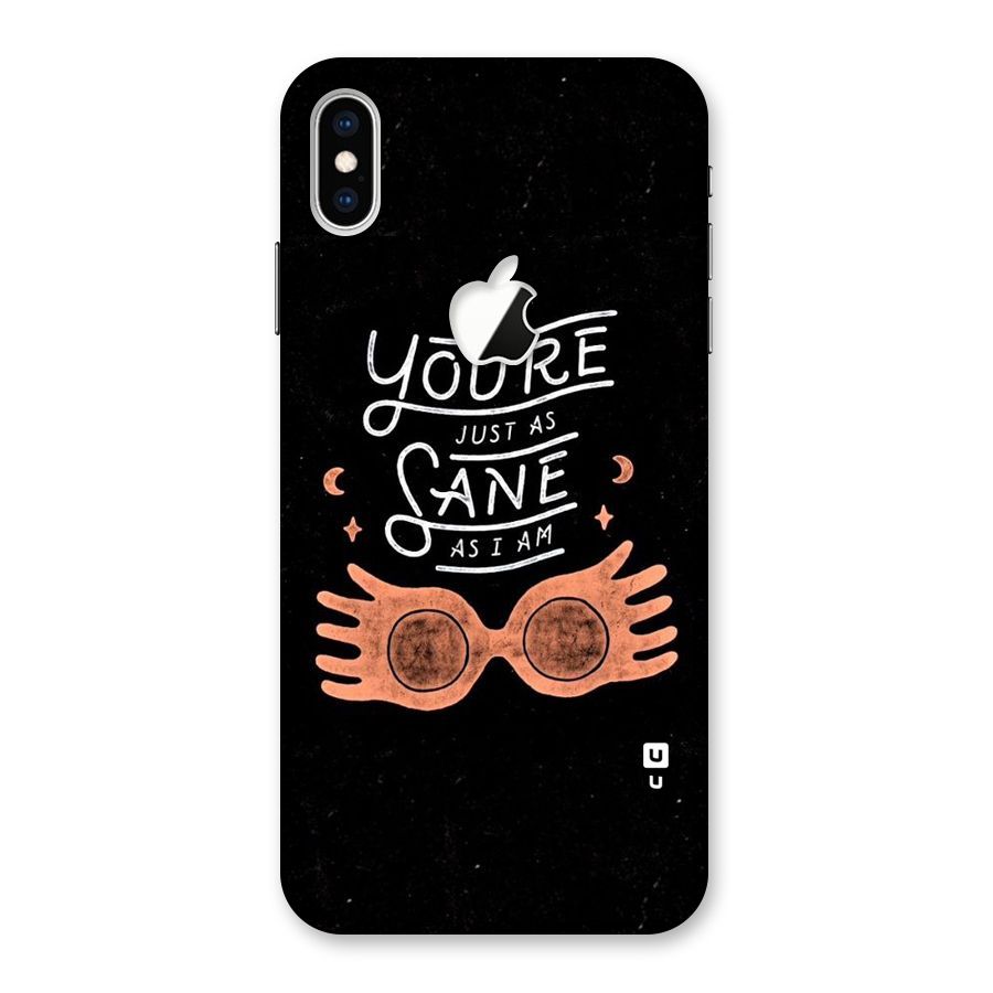 Sane As I Back Case for iPhone XS Max Apple Cut