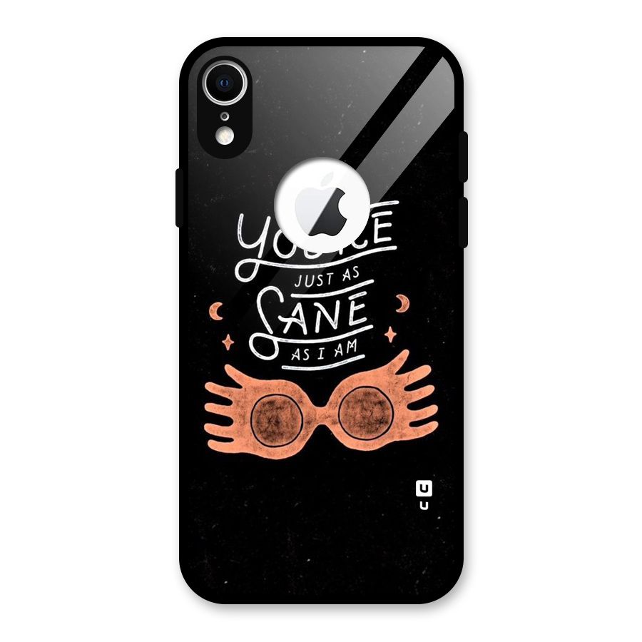 Sane As I Glass Back Case for iPhone XR Logo Cut