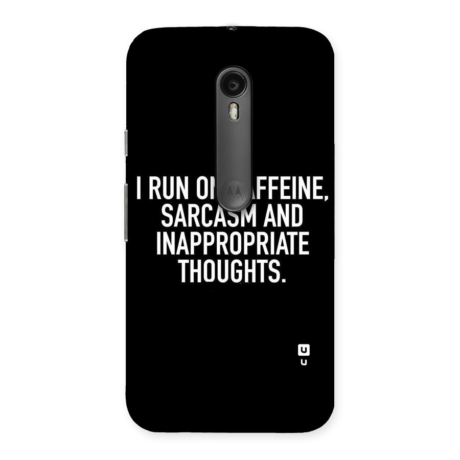 Sarcasm And Caffeine Back Case for Moto G3