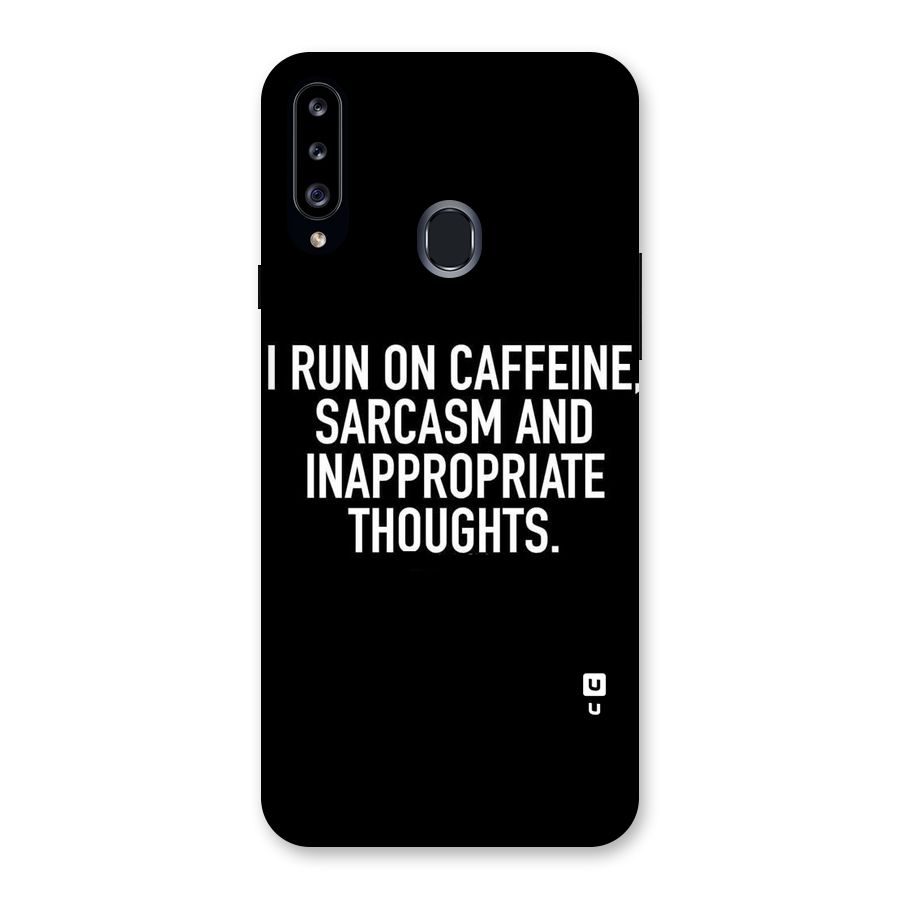 Sarcasm And Caffeine Back Case for Samsung Galaxy A20s