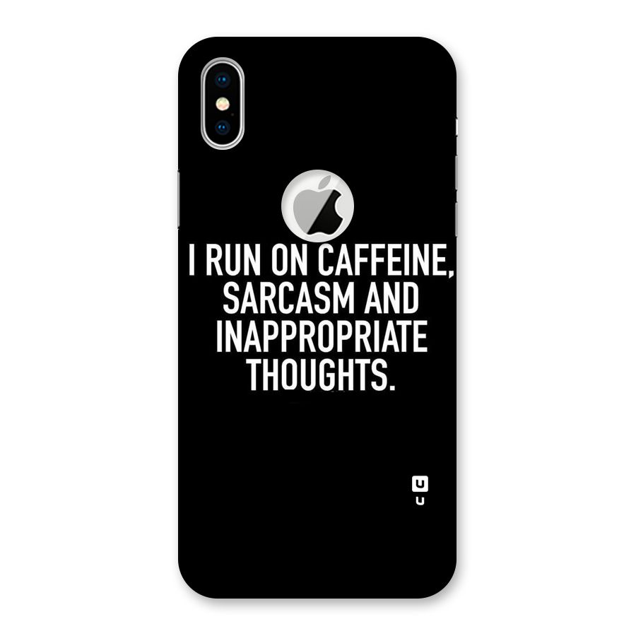 Sarcasm And Caffeine Back Case for iPhone X Logo Cut