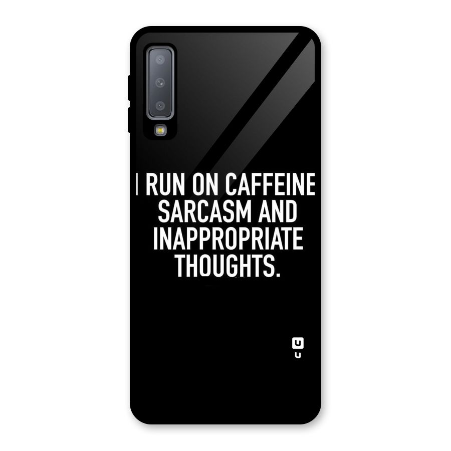Sarcasm And Caffeine Glass Back Case for Galaxy A7 (2018)