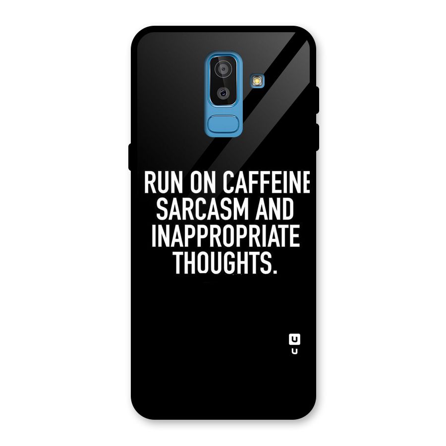 Sarcasm And Caffeine Glass Back Case for Galaxy J8