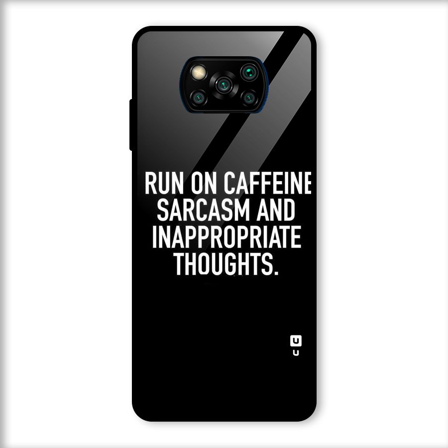 Sarcasm And Caffeine Glass Back Case for Poco X3