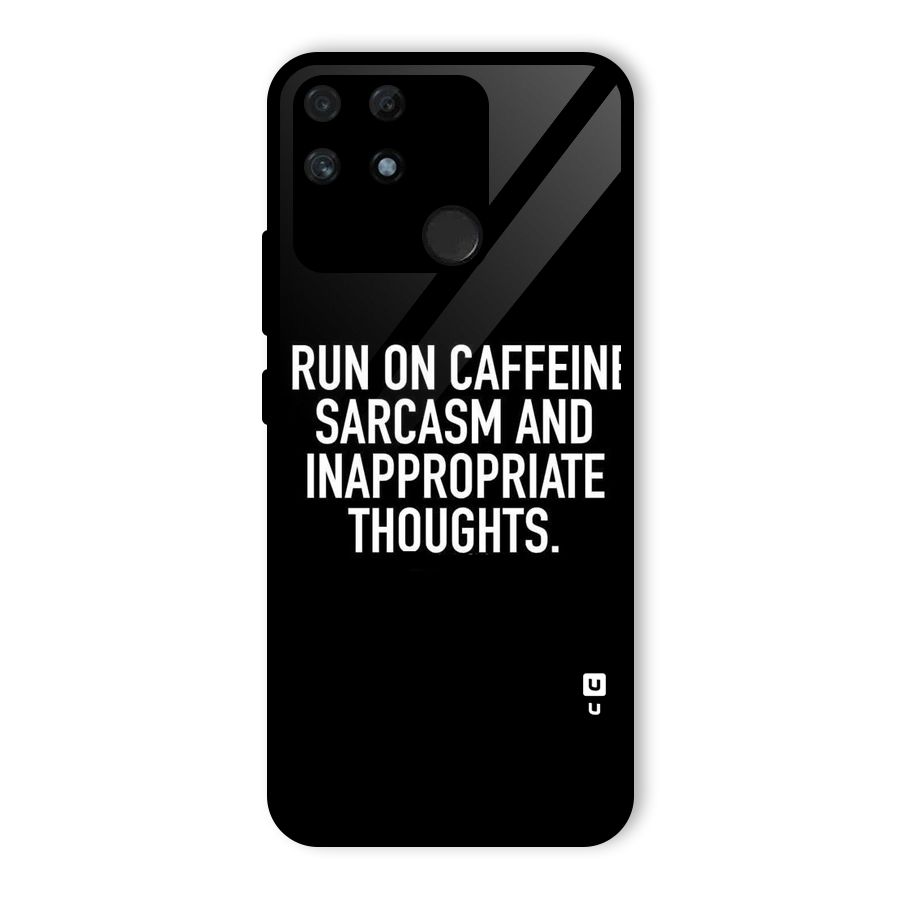 Sarcasm And Caffeine Glass Back Case for Realme Narzo 50A