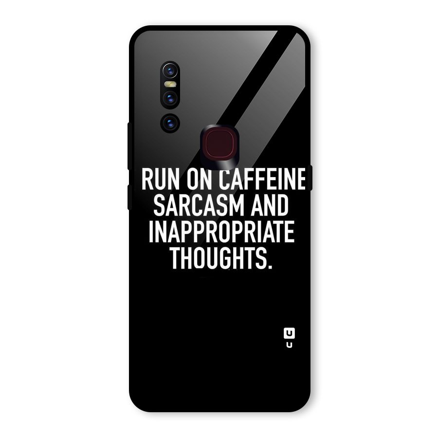 Sarcasm And Caffeine Glass Back Case for Vivo V15