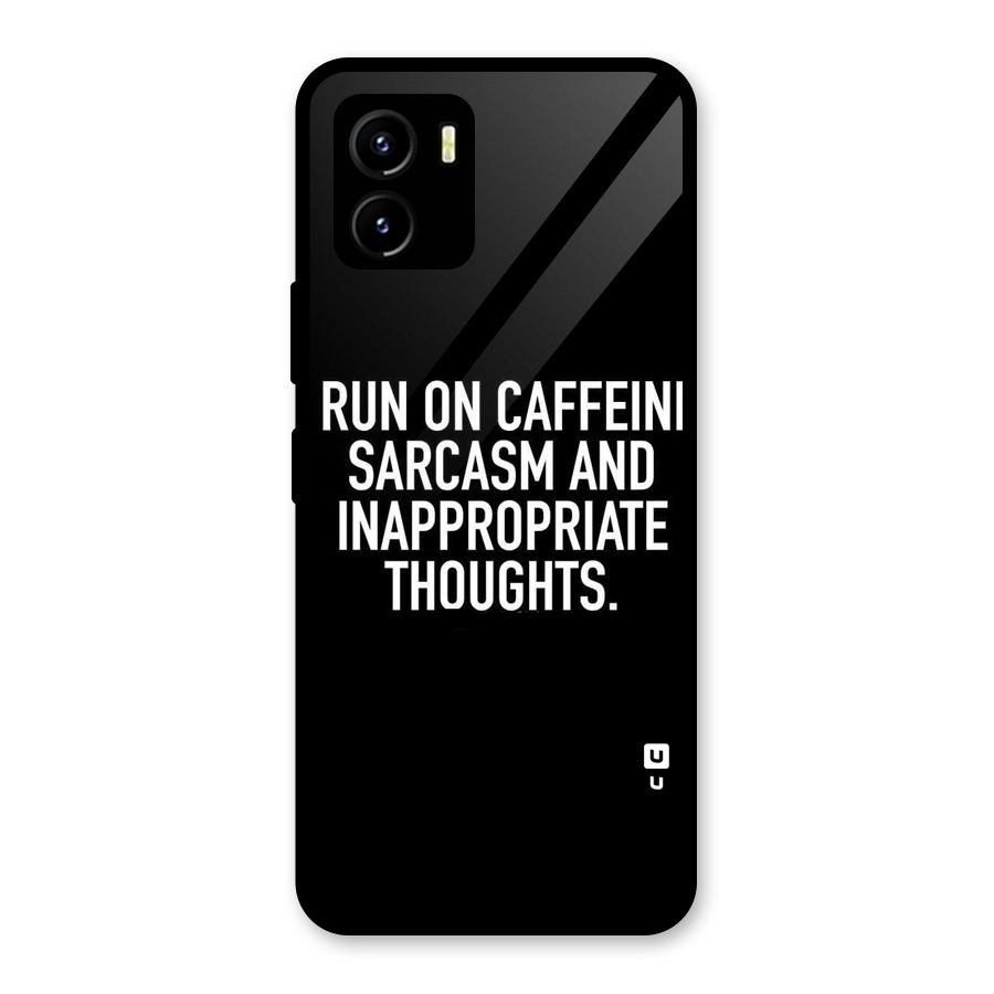 Sarcasm And Caffeine Glass Back Case for Vivo Y15s