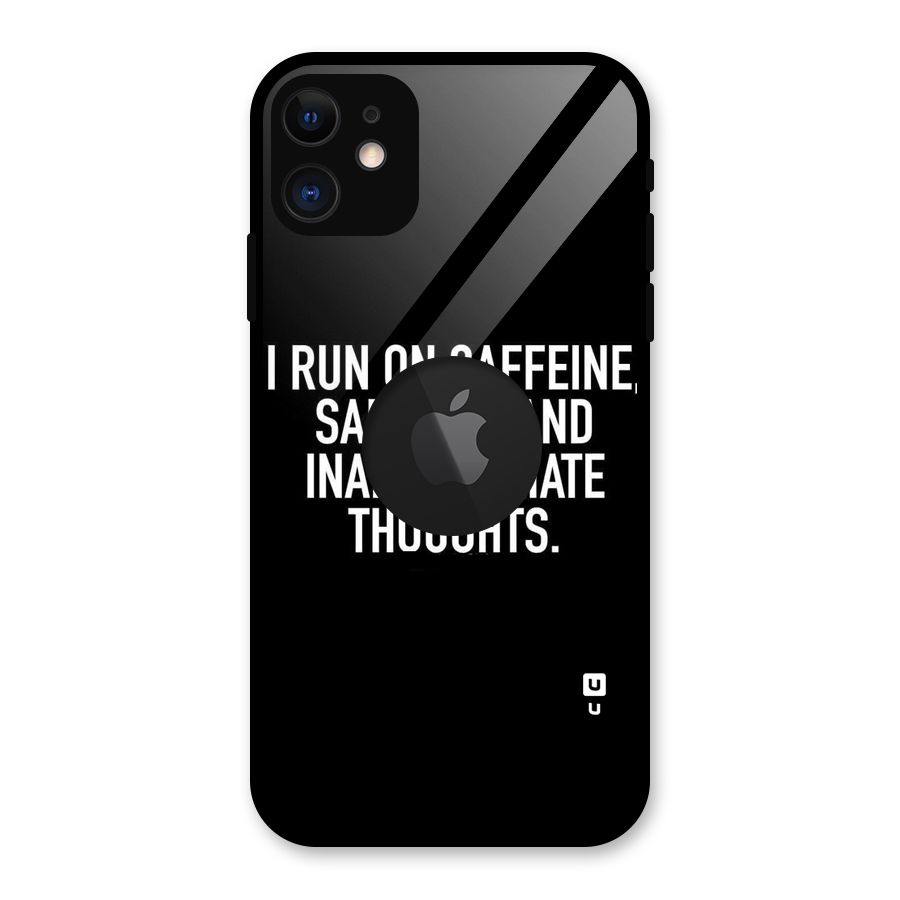 Sarcasm And Caffeine Glass Back Case for iPhone 11 Logo Cut
