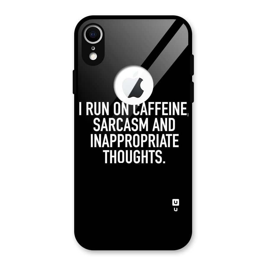 Sarcasm And Caffeine Glass Back Case for iPhone XR Logo Cut