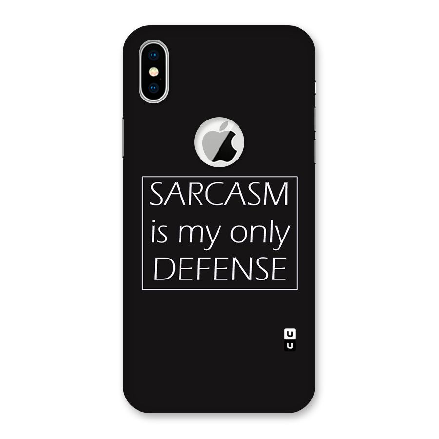Sarcasm Defence Back Case for iPhone X Logo Cut