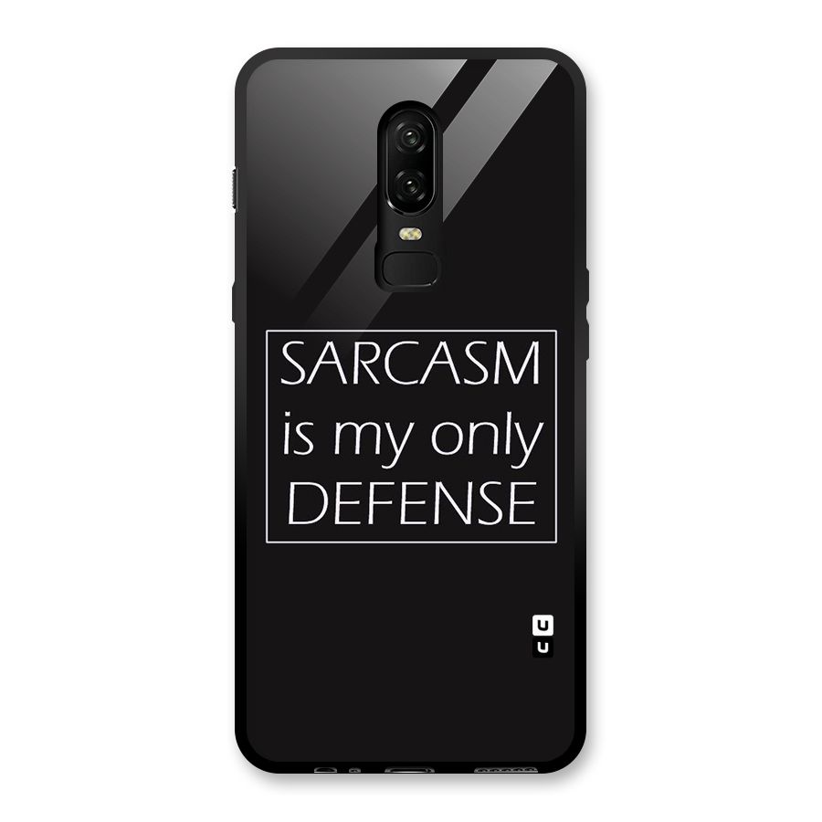 Sarcasm Defence Glass Back Case for OnePlus 6