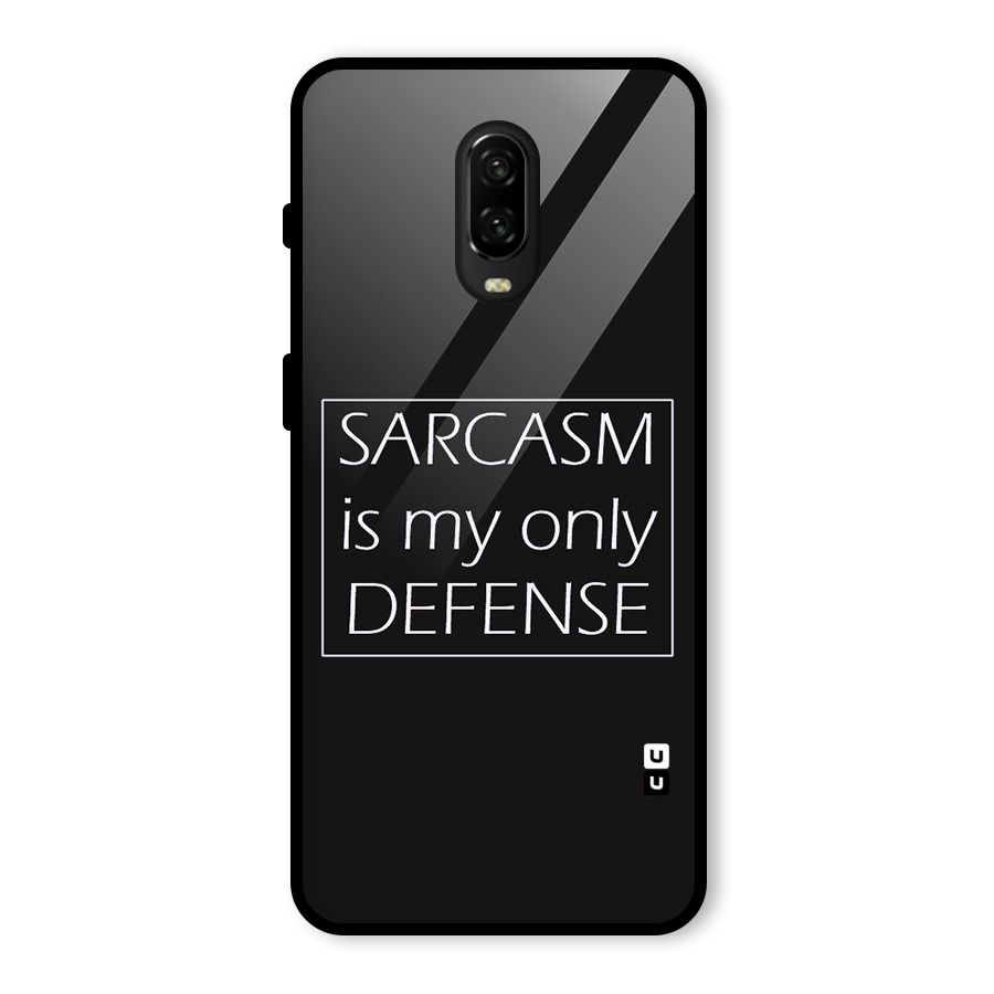 Sarcasm Defence Glass Back Case for OnePlus 6T