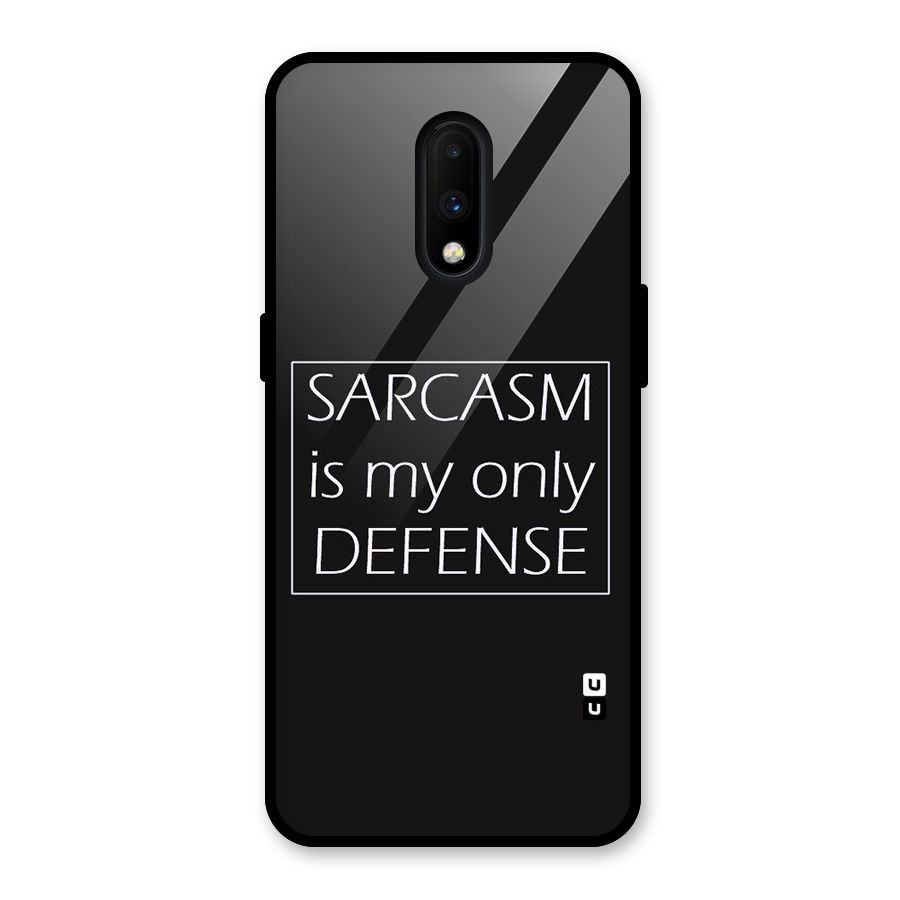 Sarcasm Defence Glass Back Case for OnePlus 7