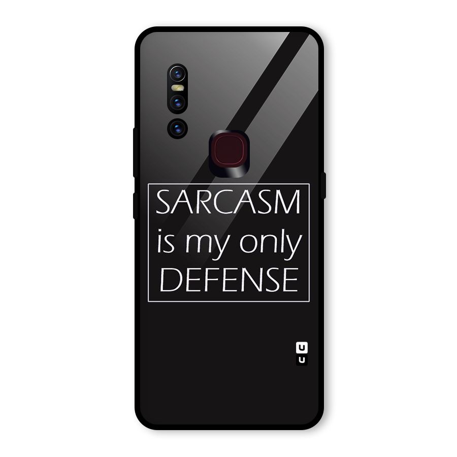 Sarcasm Defence Glass Back Case for Vivo V15