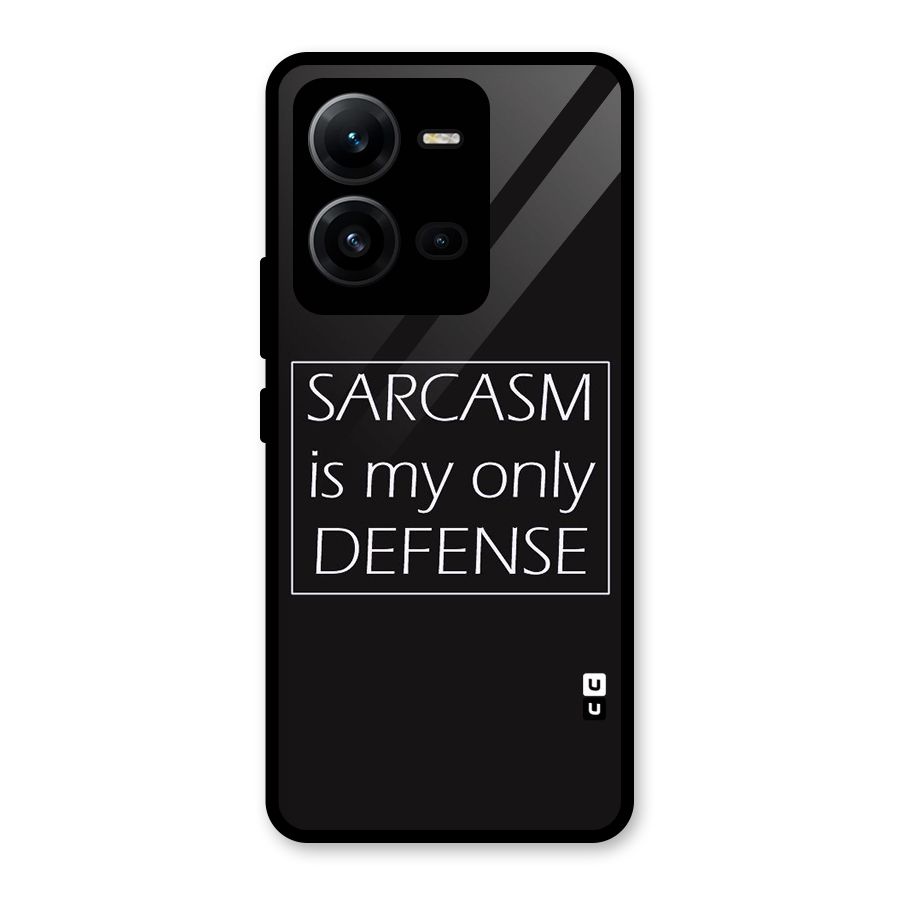 Sarcasm Defence Glass Back Case for Vivo V25