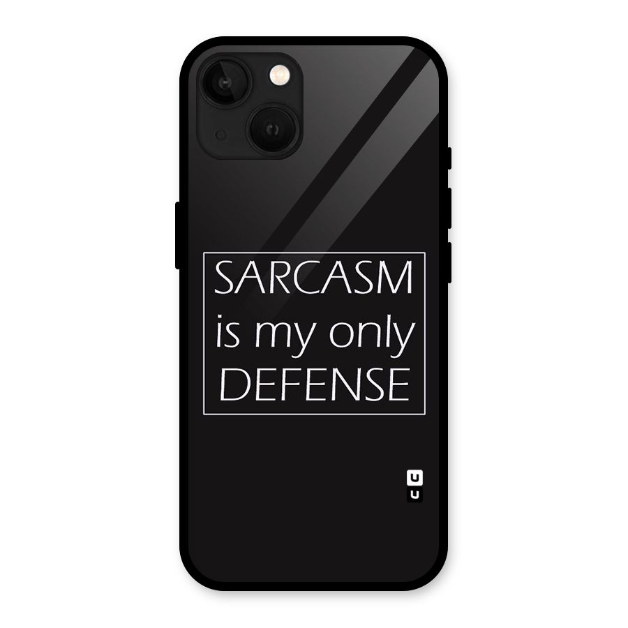 Sarcasm Defence Glass Back Case for iPhone 13