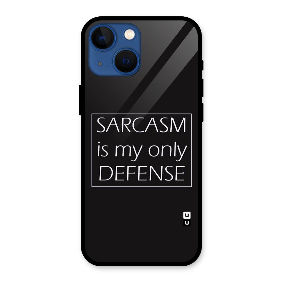 Sarcasm Defence Glass Back Case for iPhone 13 Mini