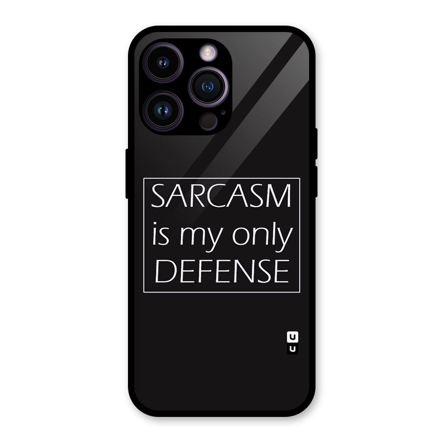 Sarcasm Defence Glass Back Case for iPhone 14 Pro Max