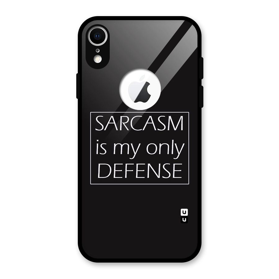 Sarcasm Defence Glass Back Case for iPhone XR Logo Cut