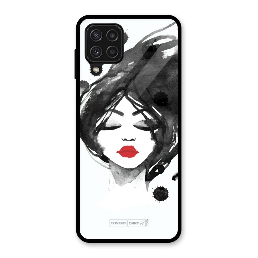 Sassy Girl Glass Back Case for Galaxy A22 4G