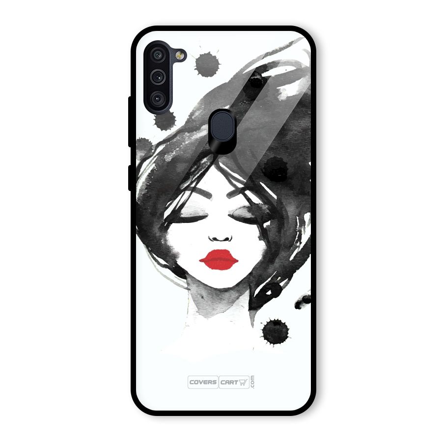 Sassy Girl Glass Back Case for Galaxy M11