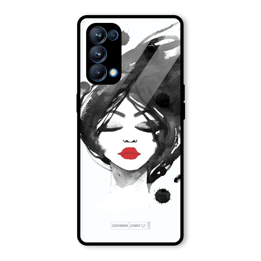 Sassy Girl Glass Back Case for Oppo Reno5 Pro 5G