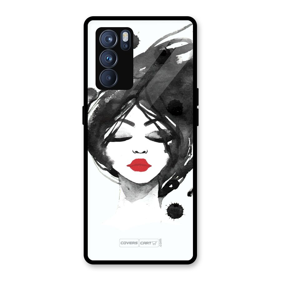 Sassy Girl Glass Back Case for Oppo Reno6 Pro 5G