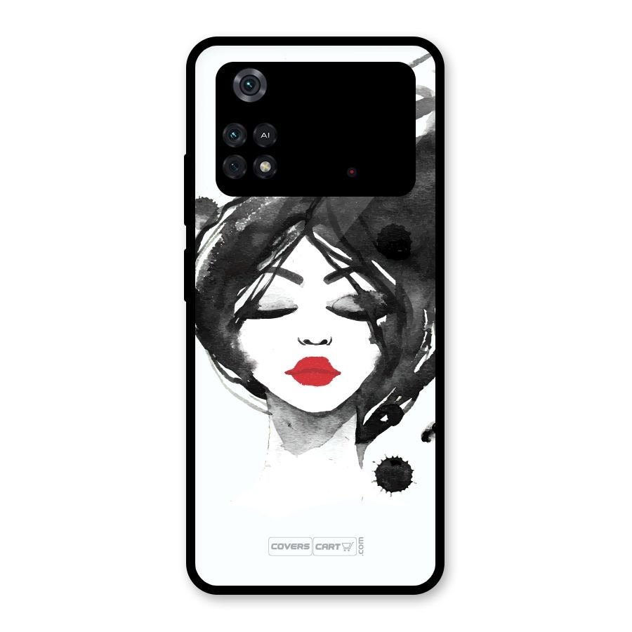 Sassy Girl Glass Back Case for Poco M4 Pro 4G