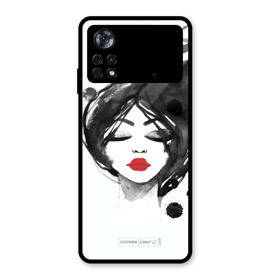 Sassy Girl Glass Back Case for Poco X4 Pro 5G