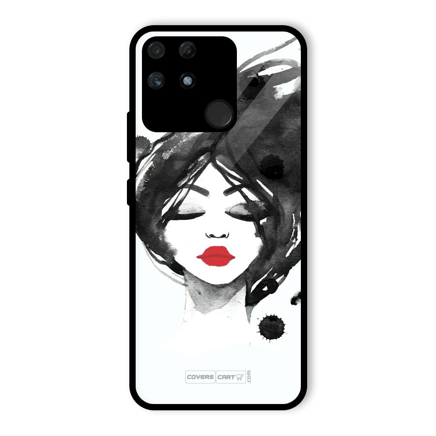 Sassy Girl Glass Back Case for Realme Narzo 50A