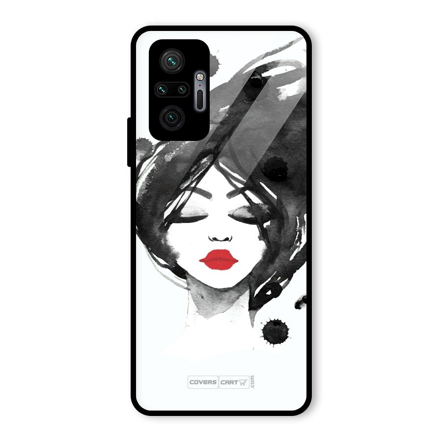 Sassy Girl Glass Back Case for Redmi Note 10 Pro