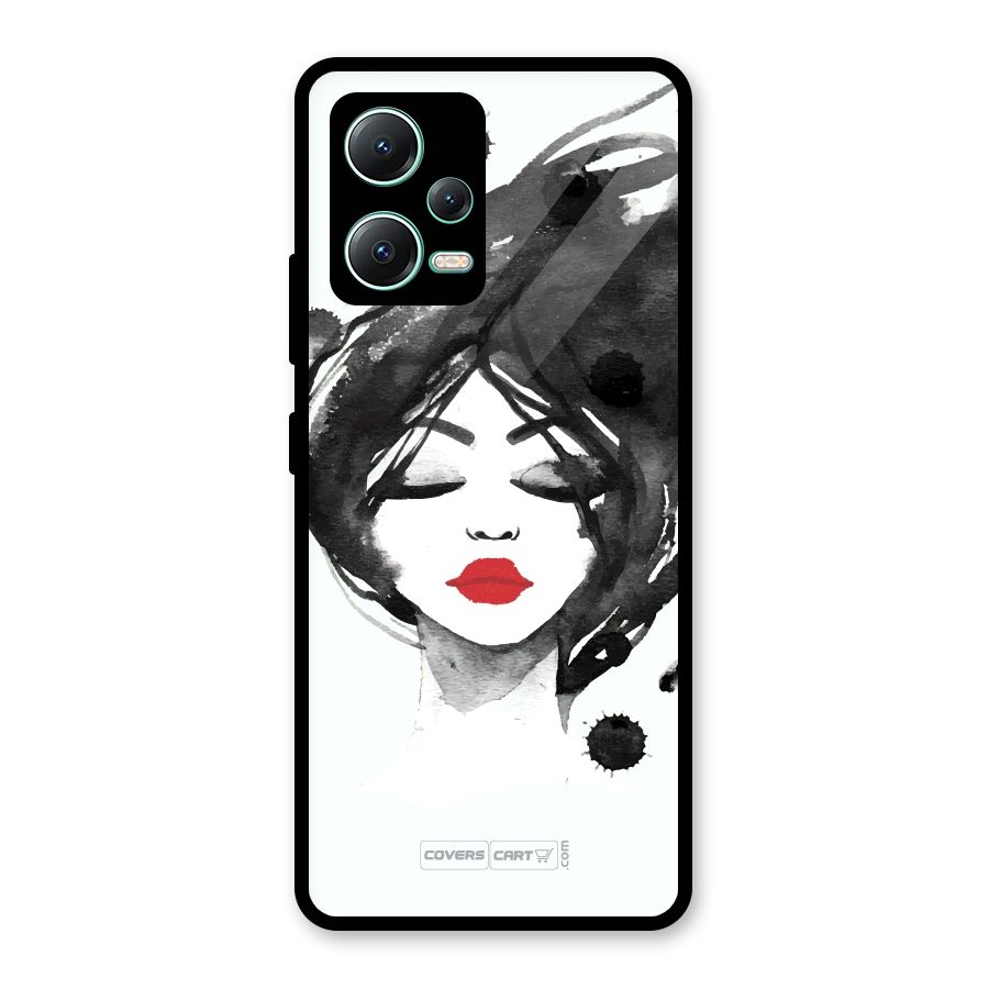 Sassy Girl Glass Back Case for Redmi Note 12 5G