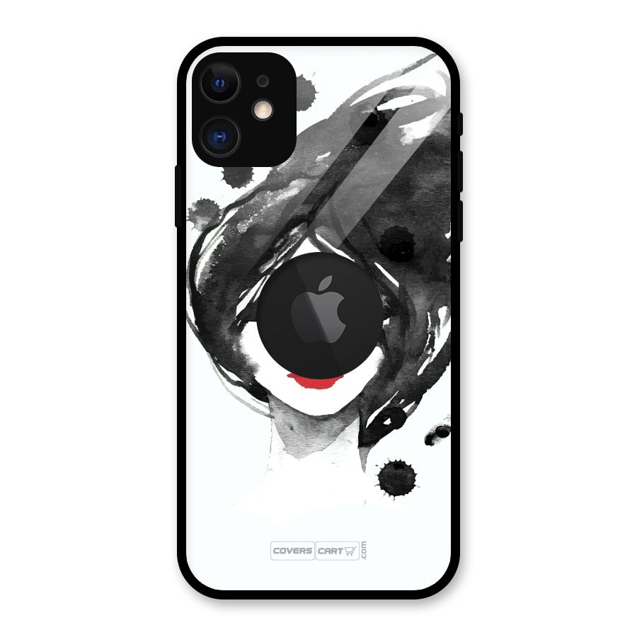 Sassy Girl Glass Back Case for iPhone 11 Logo Cut