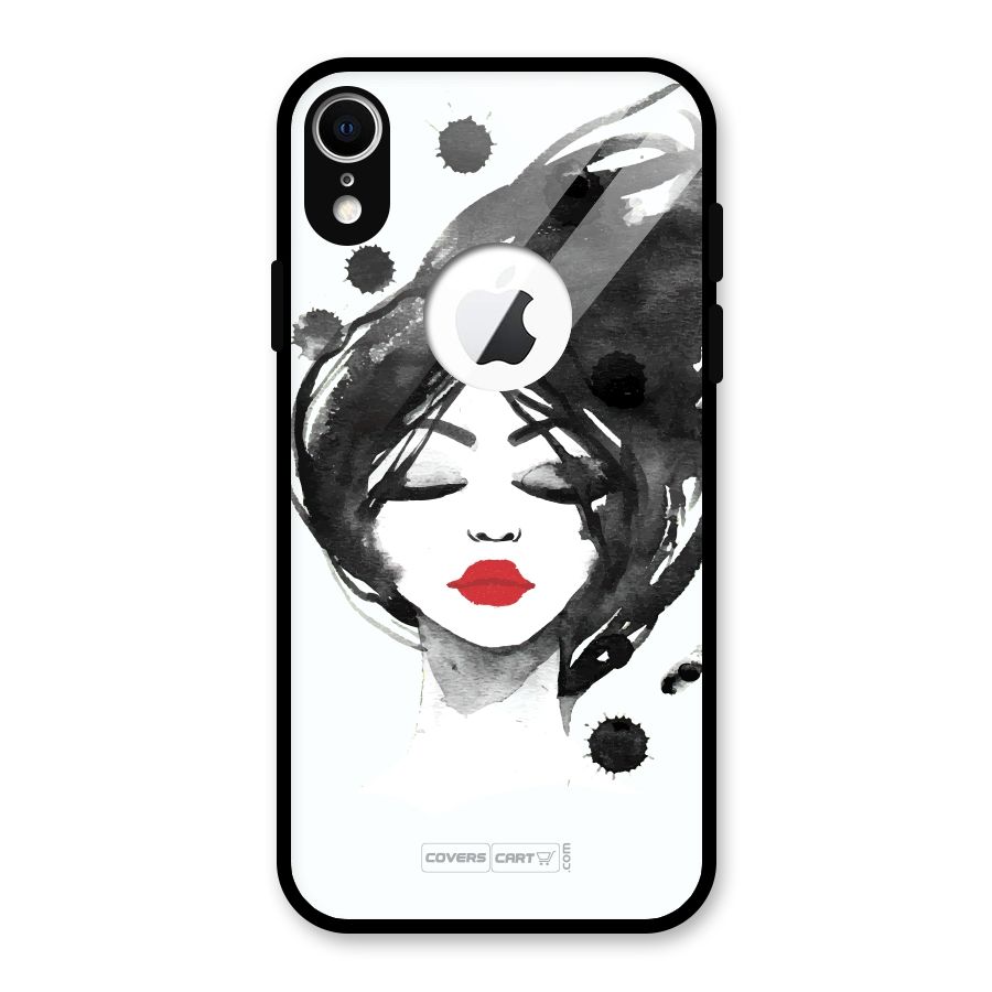 Sassy Girl Glass Back Case for iPhone XR Logo Cut