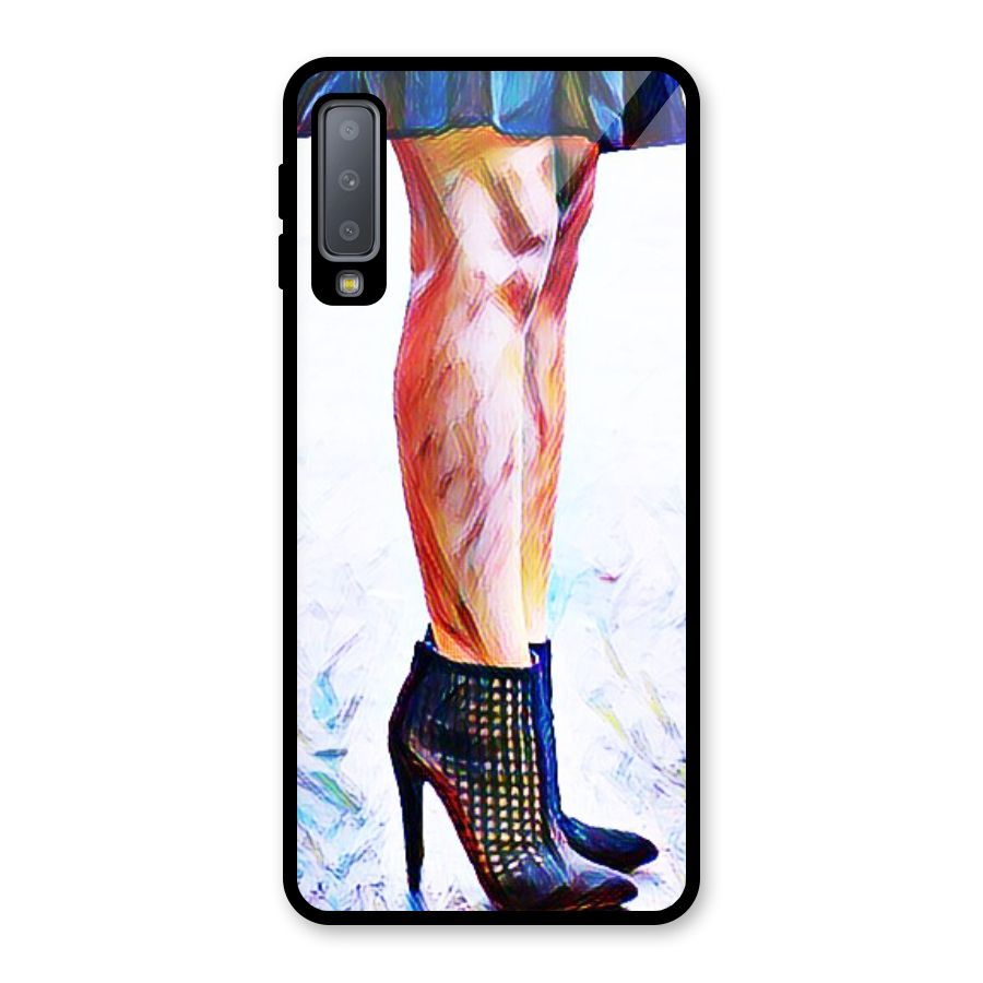 Sassy Heels Glass Back Case for Galaxy A7 (2018)