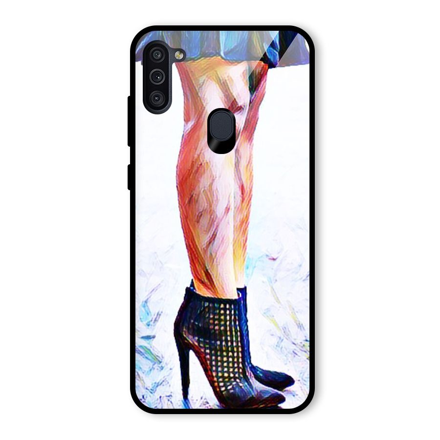 Sassy Heels Glass Back Case for Galaxy M11